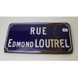 A large vintage French enamelled street sign: 50cm x 25cm