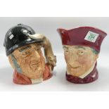 Royal Doulton Large Character Jugs: Gone Away D6531 & The Cardinal(2)