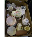 A mixed collection of items to include: Gardenia art deco part tea set, Royal Stafford tea pot,