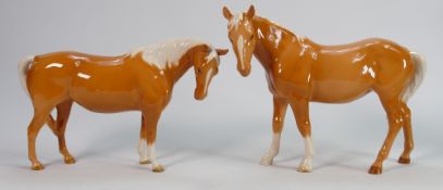 Beswick Palomino Mare 976: together with Mare 1812(nip to ear)(2)