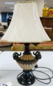 Large Oriental Theme Lampbase: height with shade 73cm