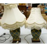 Pair Modern Ceramic Decorative Lamp Bases: height to fitting 51cm(2)