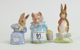 Beswick Beatrix Potter figures: Aunt Petitoes, Cotton Tail & Fierce Bad Rabbit, all Bp3b(3)