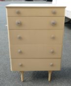 Mid Century Limed Oak Chest of 4 Drawers :