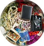 A collection of vintage ladies costume jewellery: including boxed Avon items, beads, brooches etc