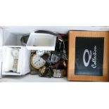 A collection of mainly ladies vintage wrist watches: including Pulsar, DKNY, Silver fob watch,