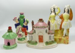 Group of 4 Staffordshire figures: height of tallest 21cm(4)