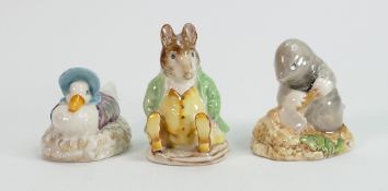 Beswick Beatrix Potter figures: Samuel Whiskers, Jemima Puddleduck & Diggory Diggory Delvet , all