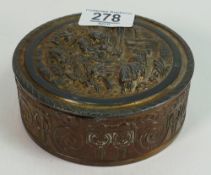 19th Century Gilt Metal Powder Box & Cover: diameter 11.5cm