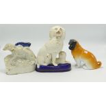 Group of 3 Satffordshire Animal figures: height of tallest 19cm(3)