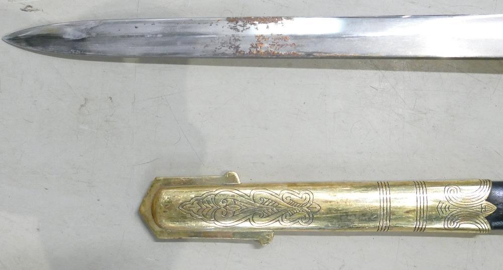 Current Pattern Elizabeth II Naval Dress sword: Some wear noted to scabbard. - Image 9 of 13