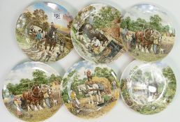 A collection of Wedgwood collectors plates: comprising Shire Horse scenes. (6)