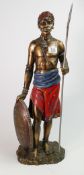 large Leonardo collection resin figure of a Masai Warrior, height 65cm.