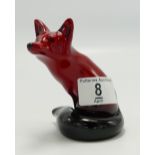 Royal Doulton flambe model of a seated fox: