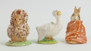Beswick Beatrix Potter Figures to include: Rebeccah Puddle Duck, Thomasina Tittlemouse & Poorly