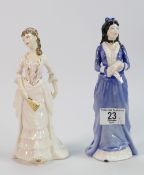 Royal Doulton Lady Figures: Countess of Chell HN3867 & Clara Hamps HN4162(2)