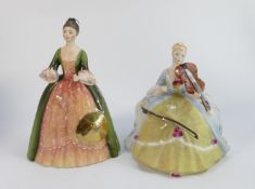 Two Doulton Limited Edition Lady Musician Figures: Cymbals HN2699 (cymbals detatched but