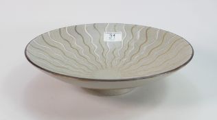 Japanese Studio Pottery shallow footed bowl: diameter 28cm