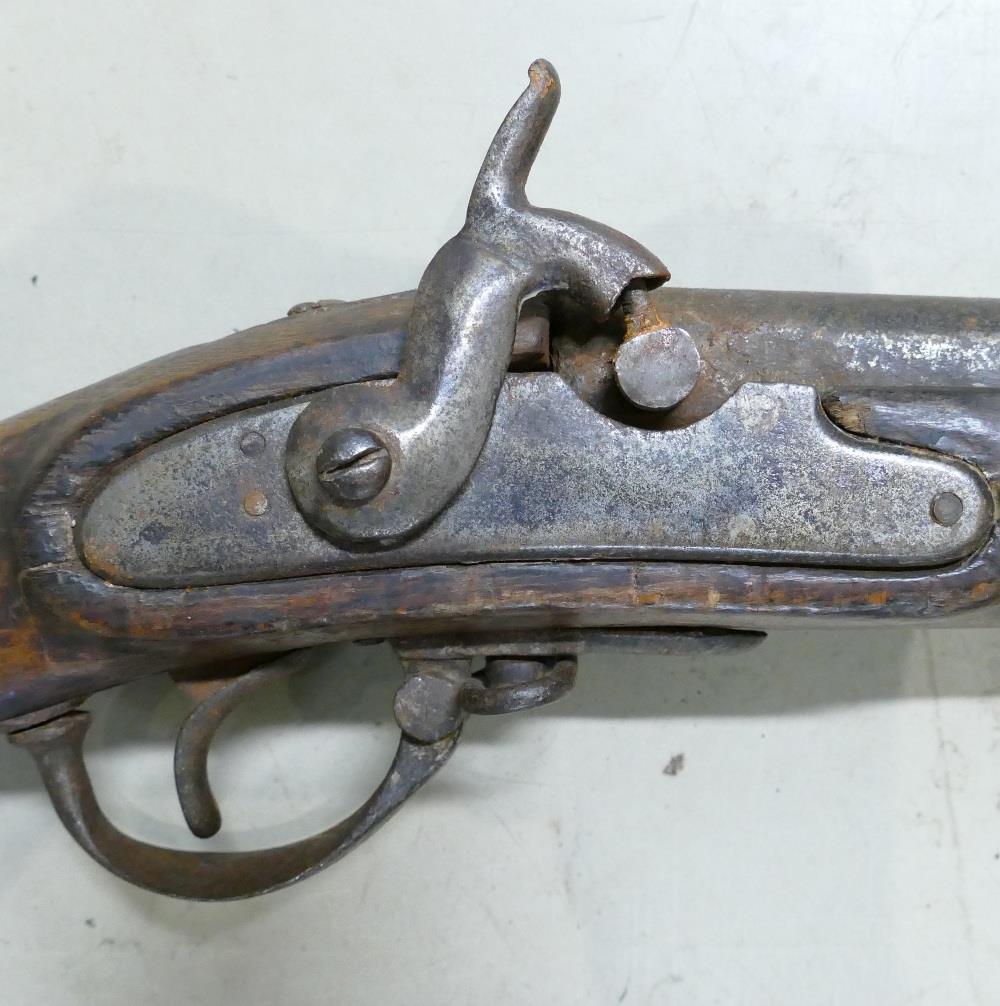 Military Musket: Converted to percussion from flint. 18th/19th Century. - Image 4 of 5