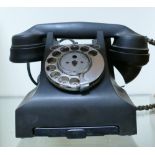 Unconverted Black Bakelite Dial Telephone: model 312f c54/3a