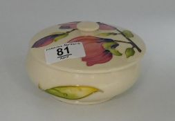 Moorcroft Pink Magnolia on Cream Ground Lidded Pot, diameter 12.5cm