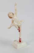 Royal Worcester Ballerina Figure Red Shoes: