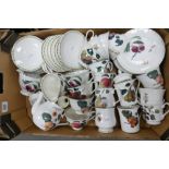 A large collection of Queens Fruit decorated tea ware: