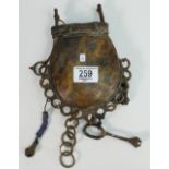 African Tribal Cast Bronze Powder Flask: height 17cm