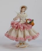 Dresedn Germany Miniature Lace Lady Figure: height 11cm