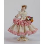 Dresedn Germany Miniature Lace Lady Figure: height 11cm