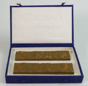 Boxed Pair of Chinese Scroll Weights: