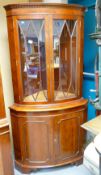 Reproduction Astral glazed corner cupboard: