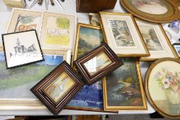 A collection of framed prints & watercolours: with landscape & Animal Theme(12)