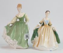 Royal Doulton Ladies Figures: Fair Lady HN2193 & Pretty Lady Elegance(2)