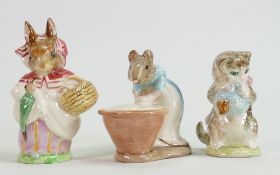Beswick Beatrix Potter Figures to include: Mrs Rabbit, Miss Moppet & Anna Marie, all Bp3b(3)