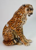 Very Large ceramic leopard figure: Standing an impressive 43cm high. Both front paws re glued.