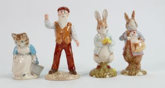 Royal Albert Beatrix Potter Figures to include: Peter With Dafodils, Peter With Postbag, Ribby & The
