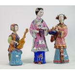 A collection of Shiwan & similar Chinese Porcelain Figures: height of tallest 35cm(3)