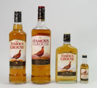 Four Bottles of The Famous Grouse Whisky: 1L,70cl, 35cl & 5cl(4)