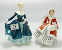 Royal Doulton Lady Figures: Janine HN2461 & Noelle HN2179(2)