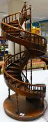 Decorative Mahogany Small Spiral Staircase Display Stand: height 110cm