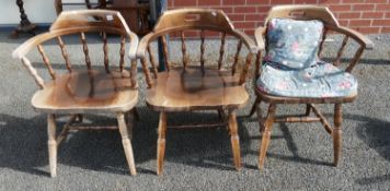 Three Reproduction Captains Chairs(3)