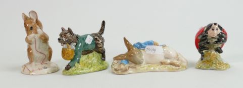 Royal Albert Beatrix Potter Figures to include: Peter in The Gooseberry Net, Mother Ladybird, John