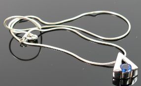 Silver pendant and chain, 5.5g: