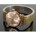 9ct gold Gentlemans Summit wristwatch: with expandable bracelet, inscribed to back case Long Service