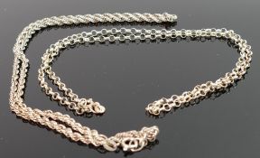 Two Silver necklaces, 9.5g: