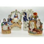 Group of 4 Staffordshire figures: height of tallest 22cm(4)