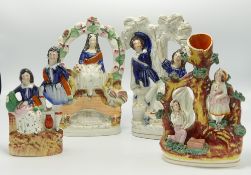 Group of 4 Staffordshire figures: height of tallest 22cm(4)