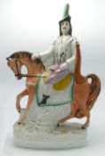 Large Staffordshire Equestrian Figure of Seated Rider: height 32cm