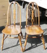 Two Quality Reproduction Hoop Back Farmhouse chairs: